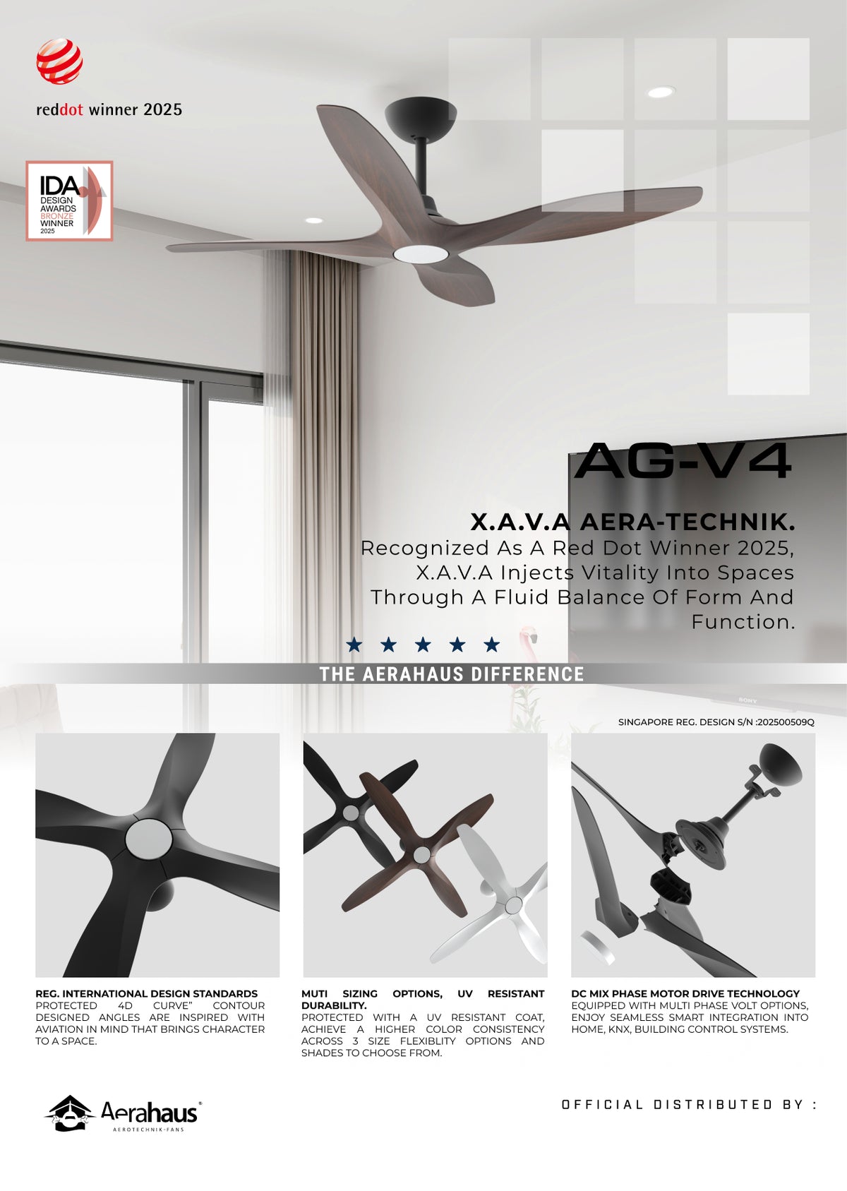AG-V4 Aerahaus Technik DC Ceiling Fan