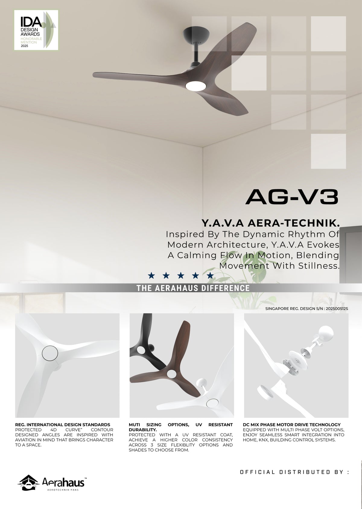 AG-V3 Aerahaus Technik DC 천장 선풍기