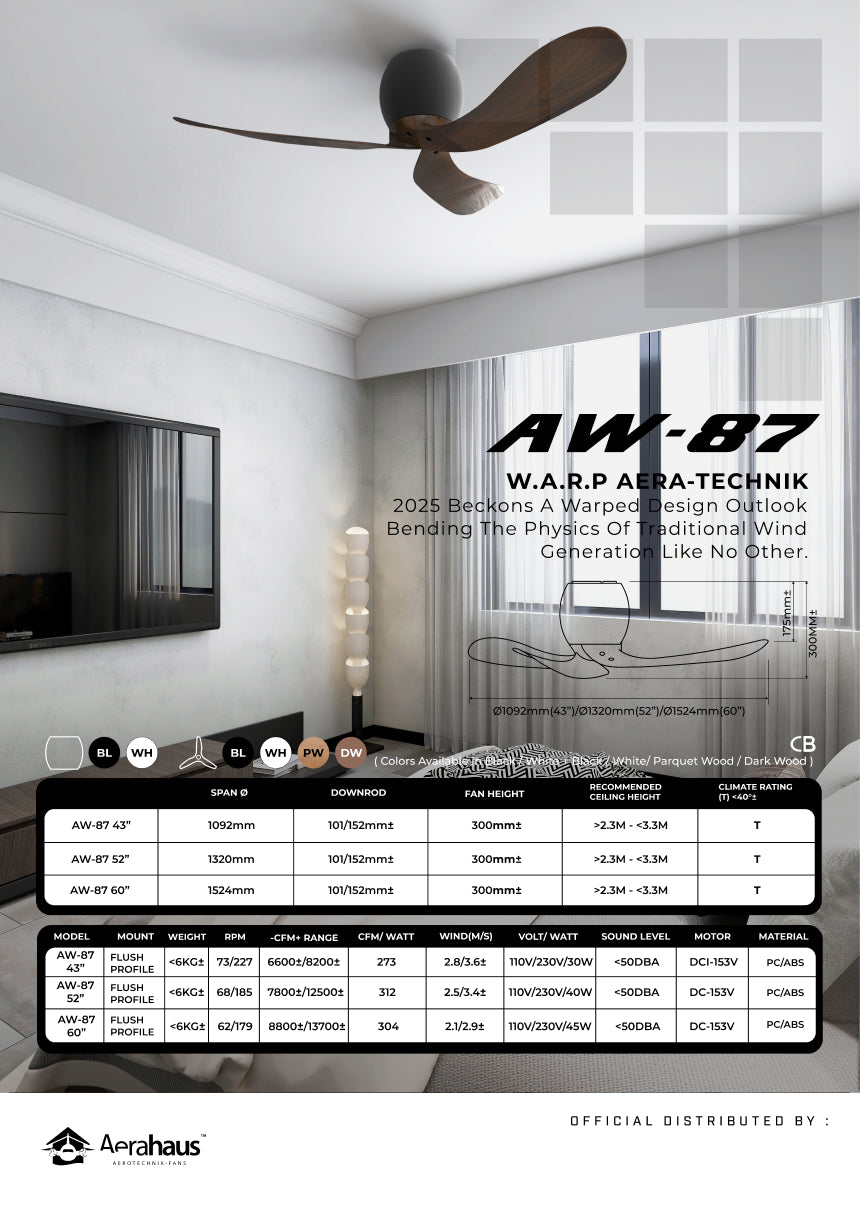 AW-87 에어라하우스 워프 테크닉 DC 천장 선풍기