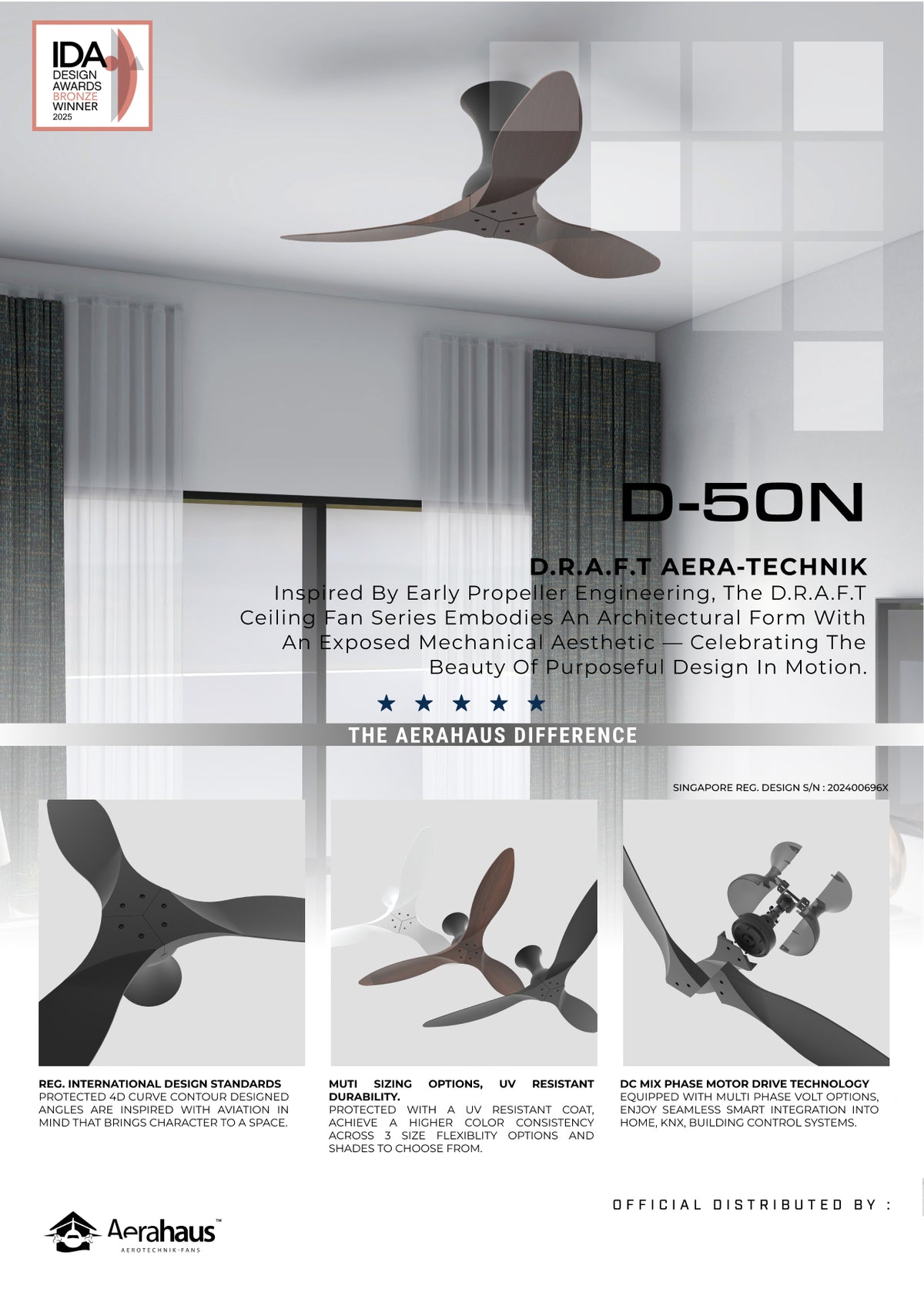 Aerahaus Technik D-50N DC 천장 선풍기