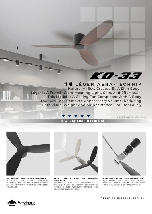 KO-33 Aerahaus Technik DC Ceiling Fan