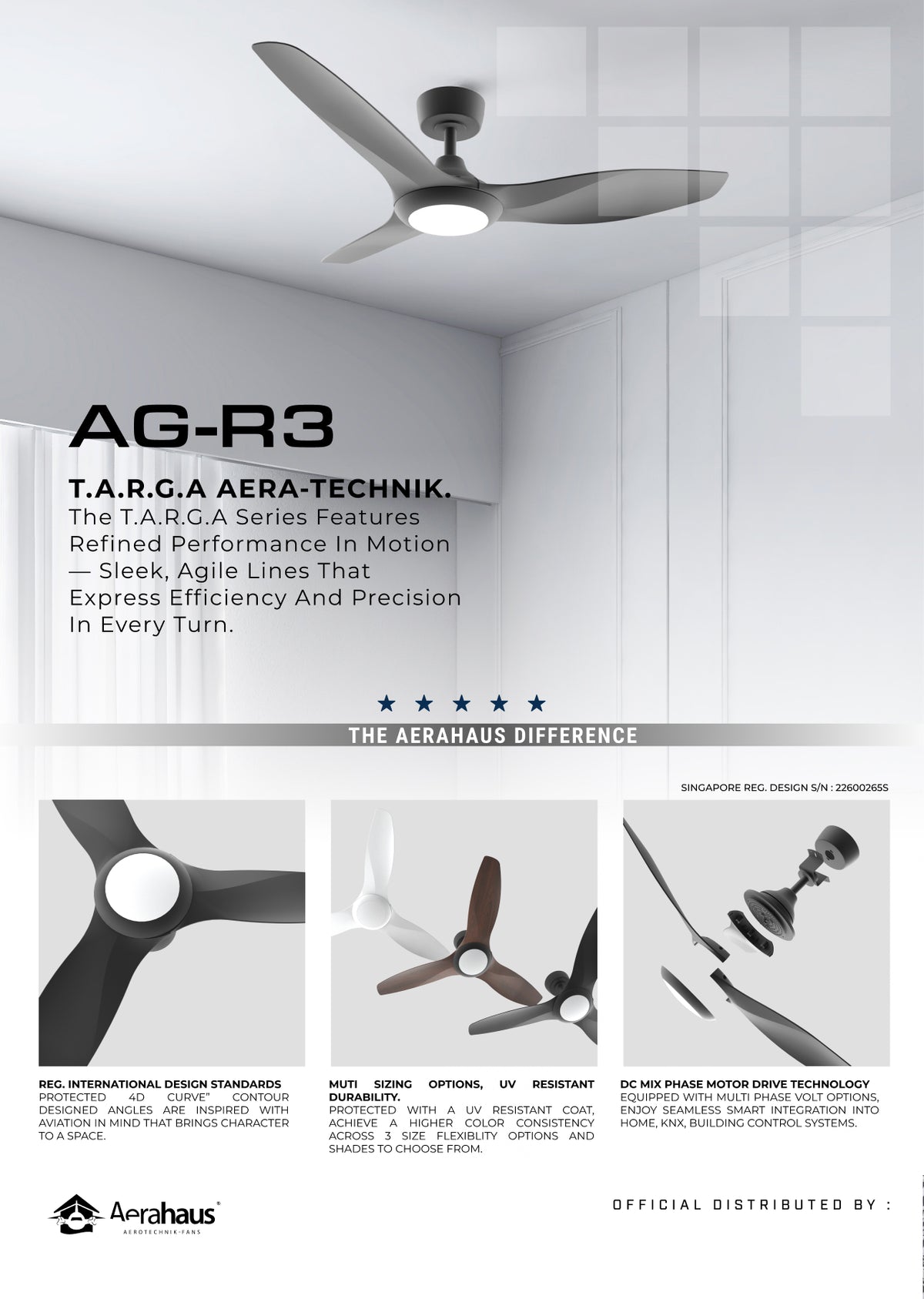 AG-R3 Aerahaus Technik DC 천장 선풍기